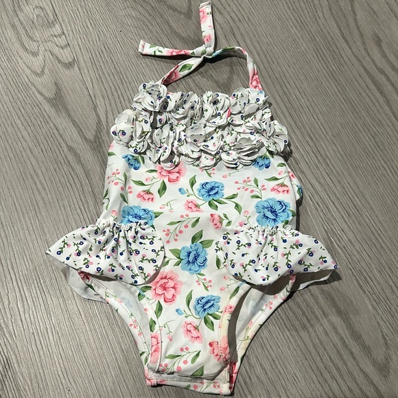 Mud Pie Other - Mudpie‎ baby 3-6 month one piece floral halter bathing suit